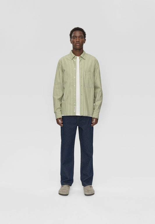 Lavender חולצה מכופתרת פסים לגברים Pedro RLX LS Shirt MINIMUM