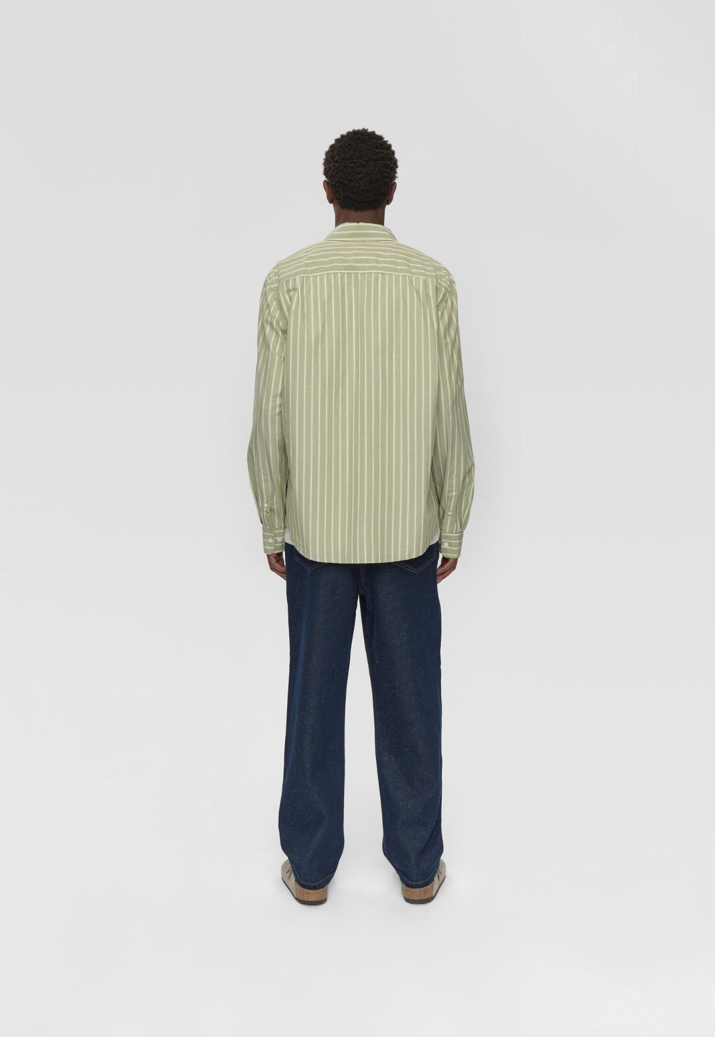 Dark Gray חולצה מכופתרת פסים לגברים Pedro RLX LS Shirt MINIMUM