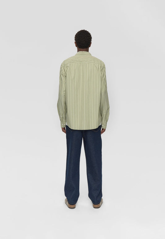 Dark Gray חולצה מכופתרת פסים לגברים Pedro RLX LS Shirt MINIMUM