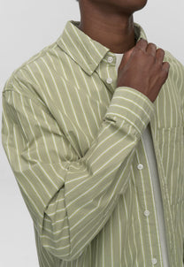 Dark Sea Green חולצה מכופתרת פסים לגברים Pedro RLX LS Shirt MINIMUM
