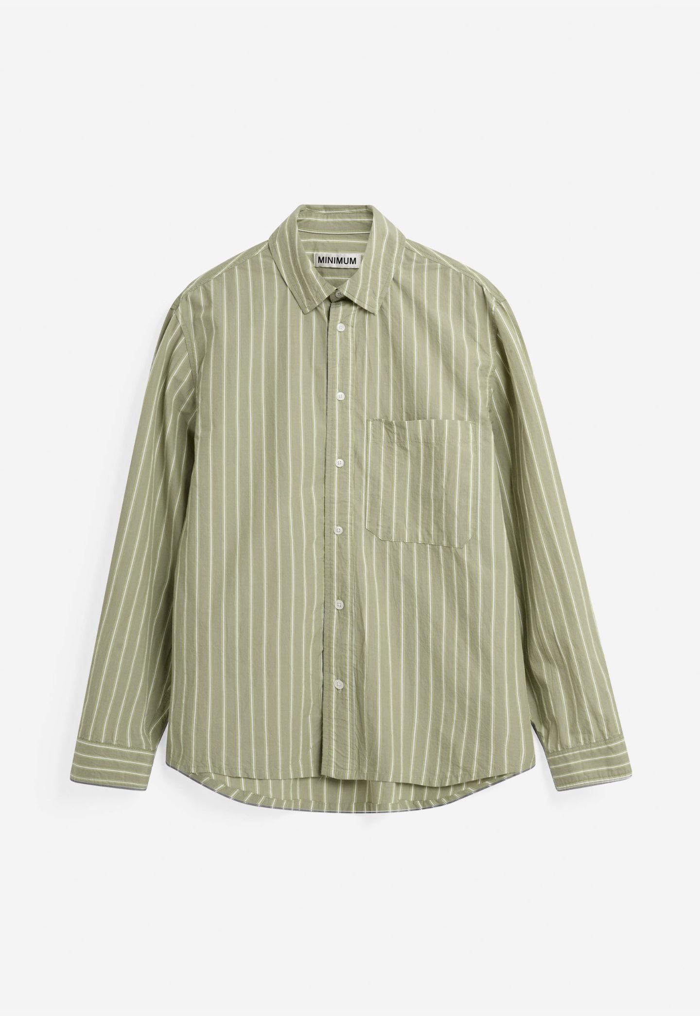 Dark Sea Green חולצה מכופתרת פסים לגברים Pedro RLX LS Shirt MINIMUM