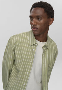 Light Gray חולצה מכופתרת פסים לגברים Pedro RLX LS Shirt MINIMUM