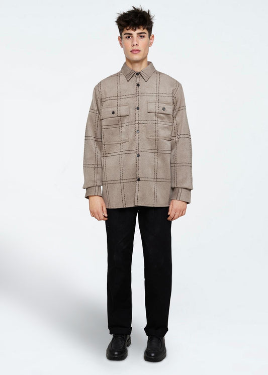 Lavender חולצה מכופתרת ארוכה לגברים Bentley MINIMUM