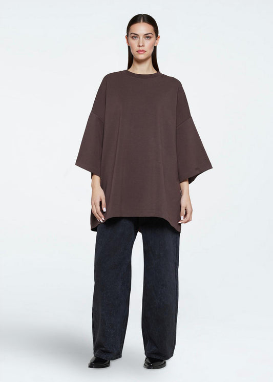 Dark Slate Gray טי שירט קצרה אוברסייז לנשים Norah MINIMUM