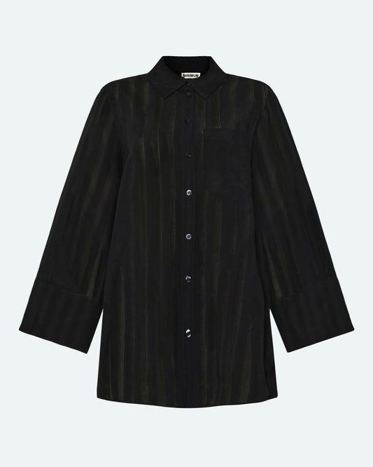 Black חולצה מכופתרת ארוכה לנשים Mya MINIMUM