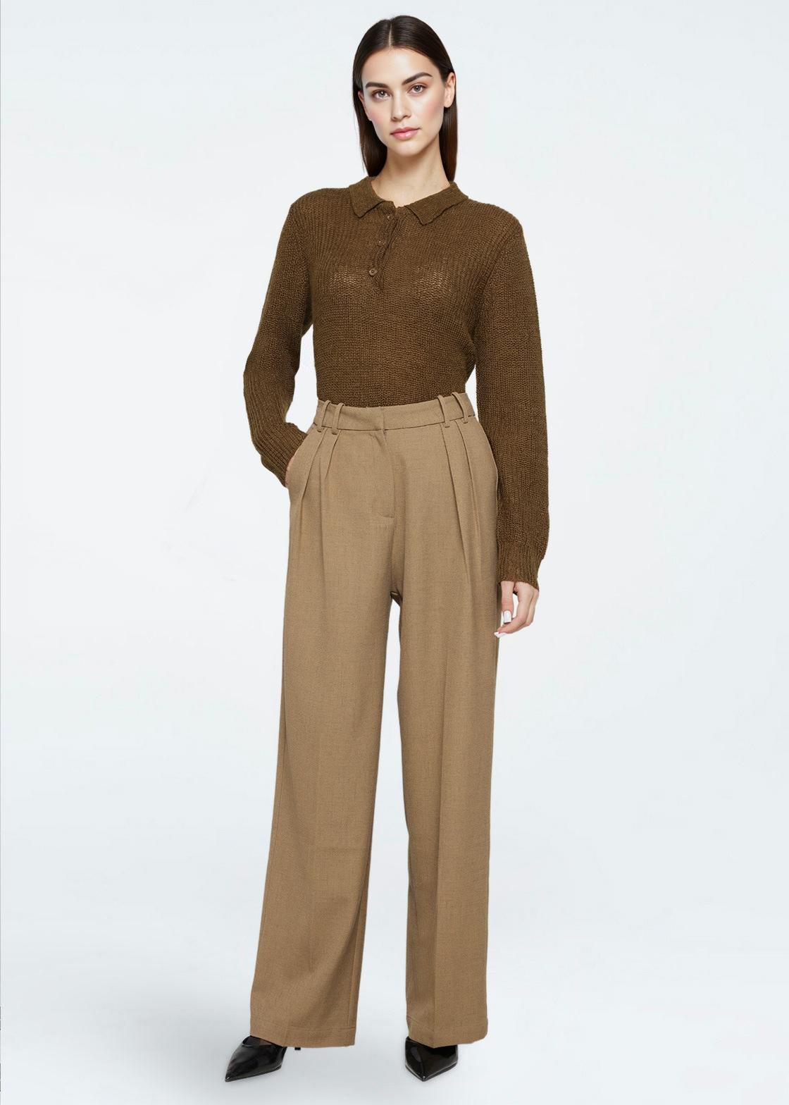 White Smoke מכנסיים ארוכים לנשים Lunay MINIMUM