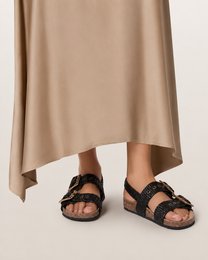 Tan כפכפי רפיה פלטפורמה לנשים Staffa Raffia ALLSAINTS