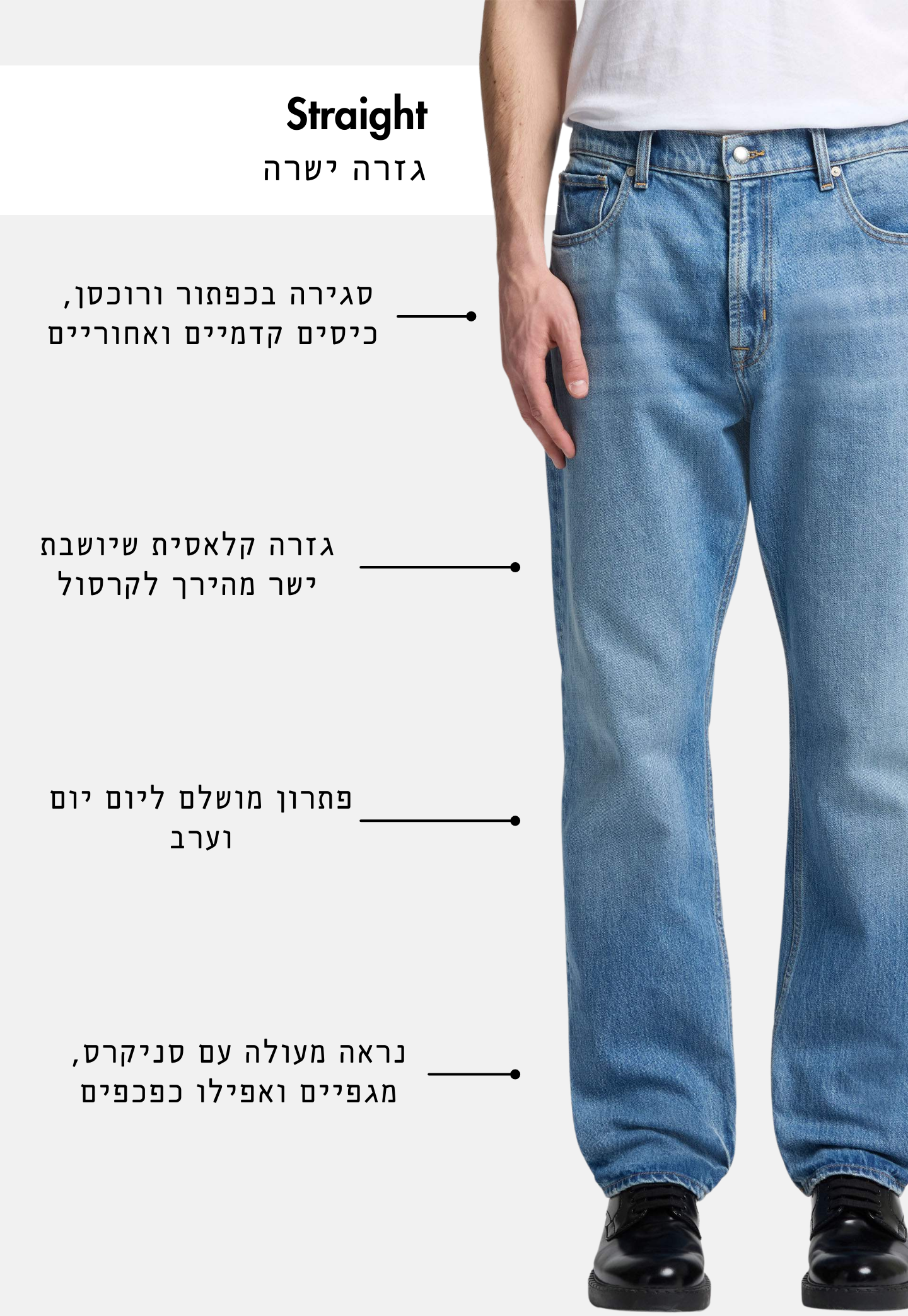 White Smoke ג׳ינס ארוך לגברים Modern – Straight Fit SEVEN FOR ALL MANKIND