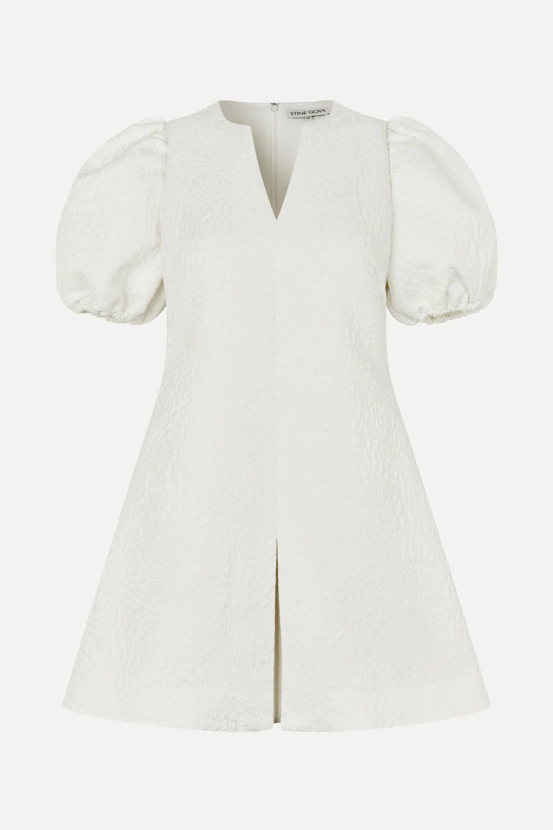 Antique White שמלת מיני לנשים Artist Flower Relief STINE GOYA