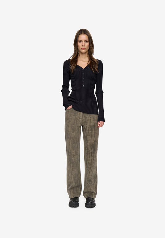 White Smoke ANNADEL V-N JUMPER 4888 סוודר MINIMUM