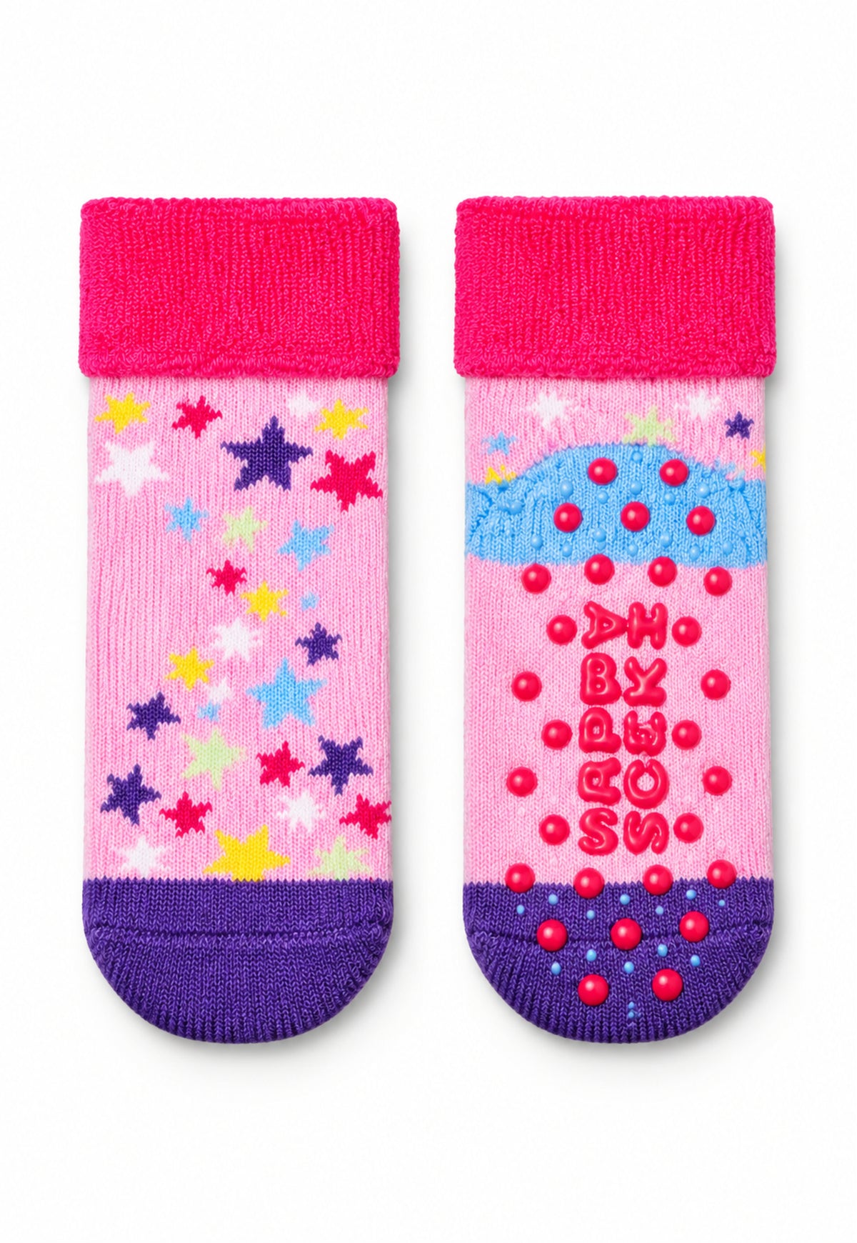 White Smoke גרבי תינוקות Star נגד החלקה HAPPY SOCKS