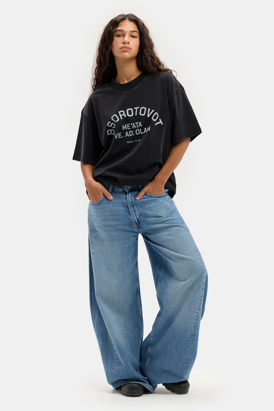 Lavender טי שירט קצרה לגברים / נשים BSOROTOVOT BEBER & CO