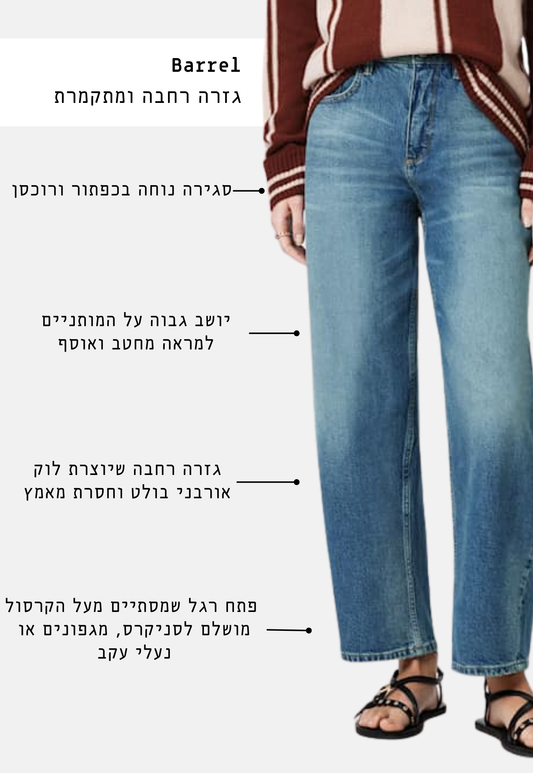 White Smoke ג'ינס ארוך לנשים Sadie - Barrel Fit ALLSAINTS