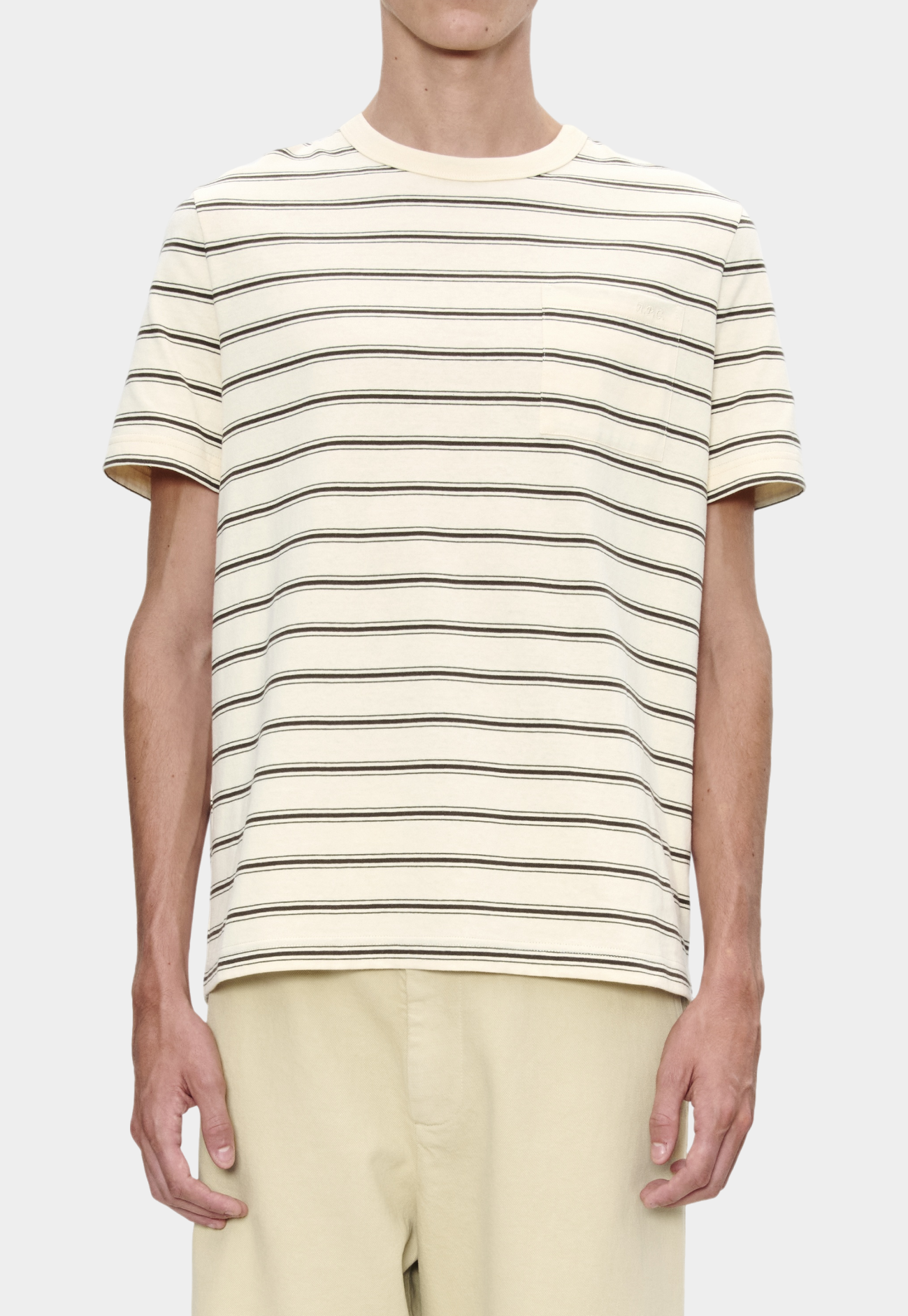 Lavender טי שירט קצרה לגברים Striped A.P.C