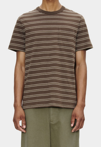 Dim Gray טי שירט קצרה לגברים Striped A.P.C