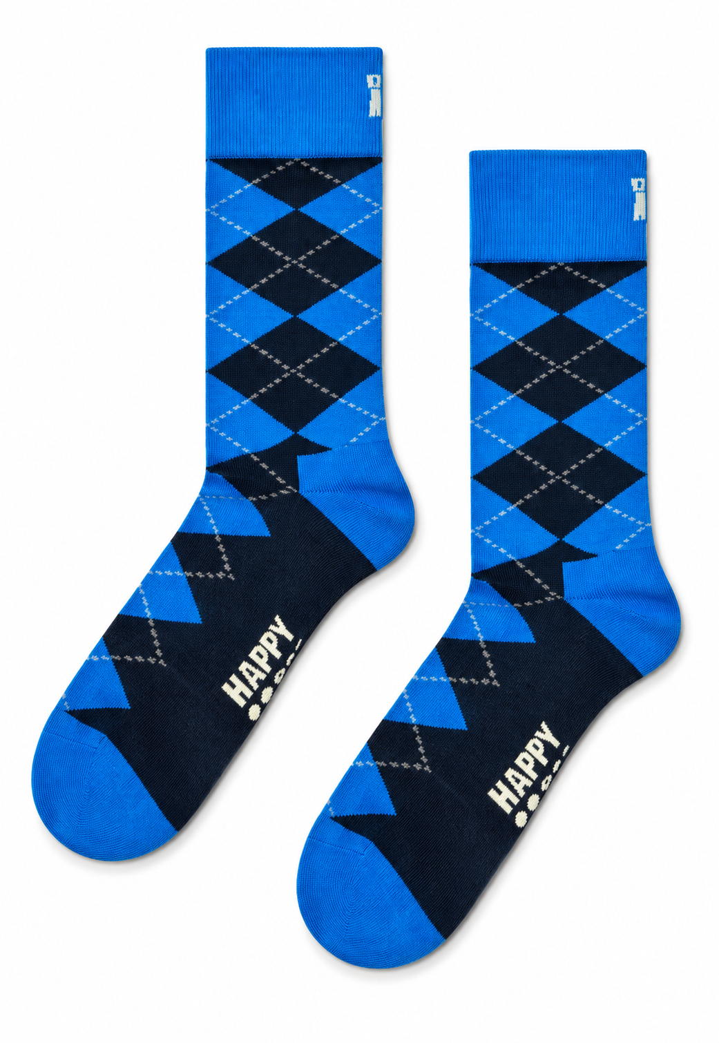 White Smoke גרבי Argyle HAPPY SOCKS