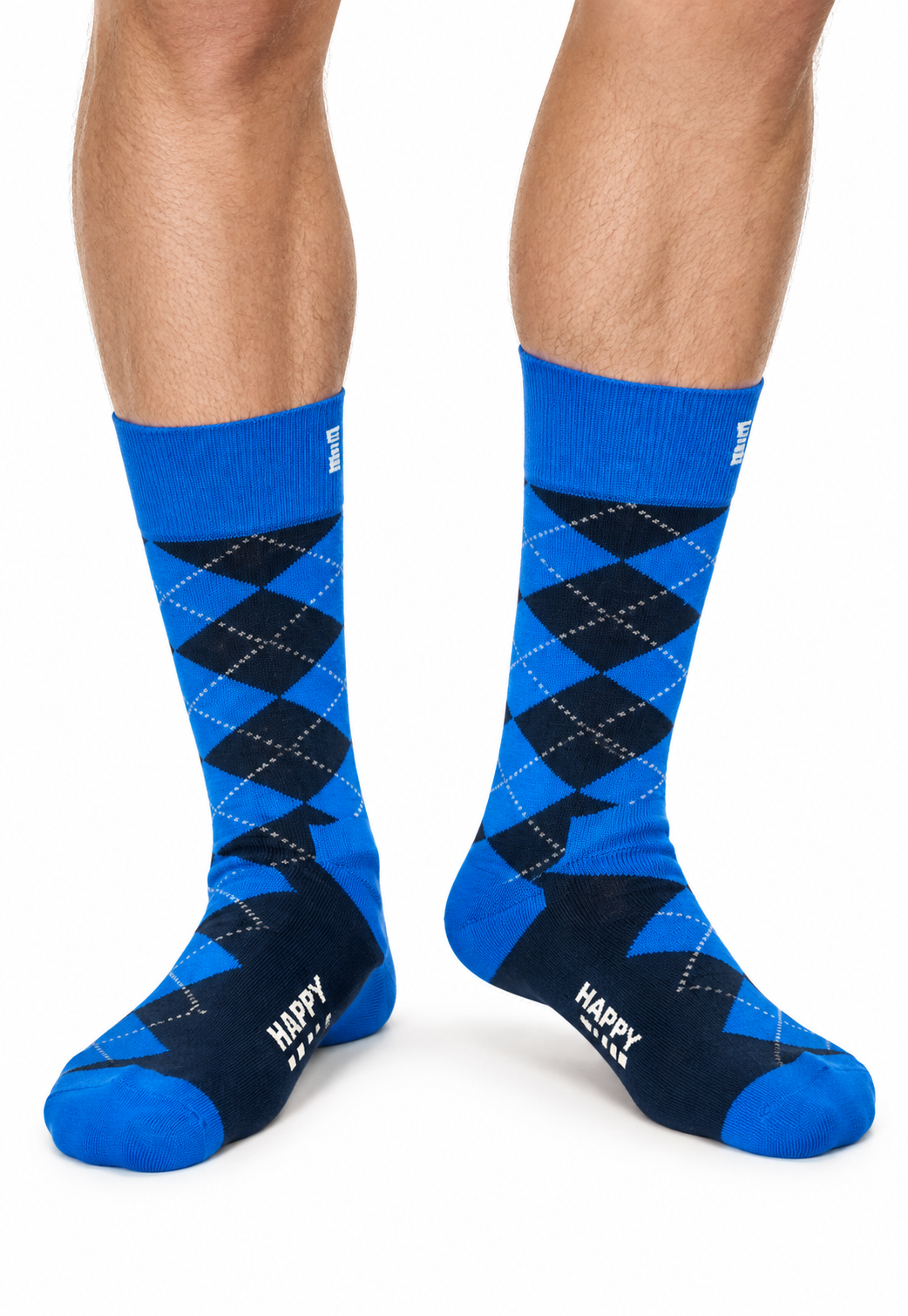 White Smoke גרבי Argyle HAPPY SOCKS