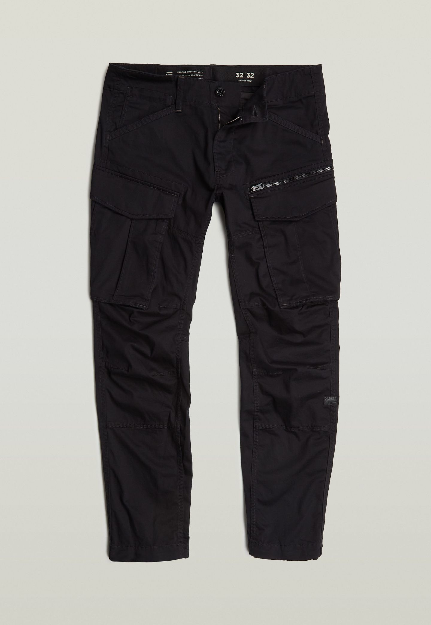 Black מכנסיים ארוכים לגברים Rovic Zip 3D G STAR