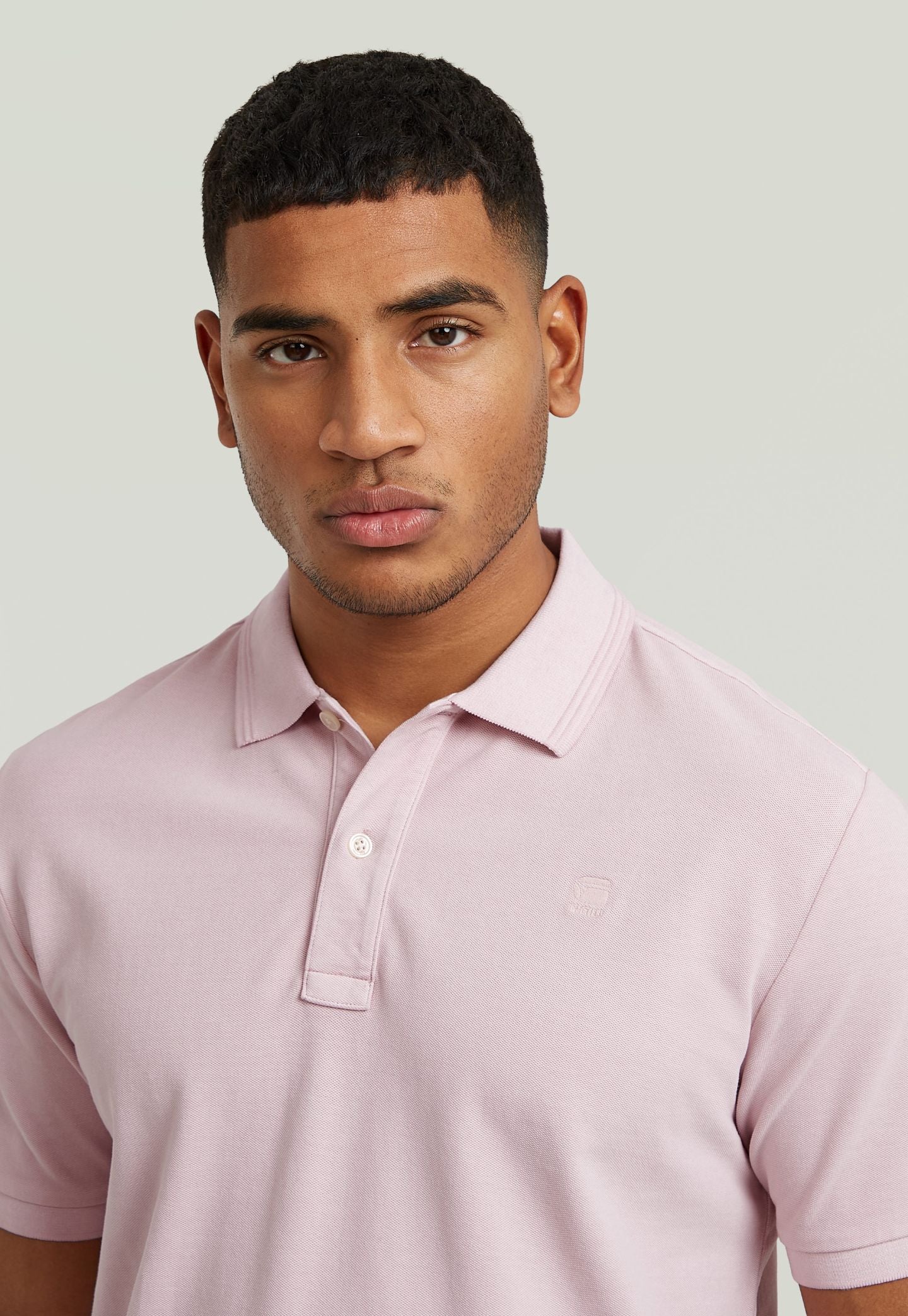 Light Gray חולצת פולו קצרה לגברים Dunda G STAR