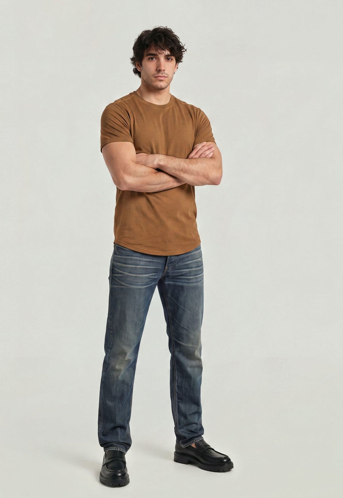 Light Gray טי שירט קצרה לגברים G-Star Lash T-Shirt #1202 G STAR