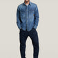 Light Gray חולצה מכופתרת ארוכה לגברים G-Star Dakota Regular Shirt G STAR