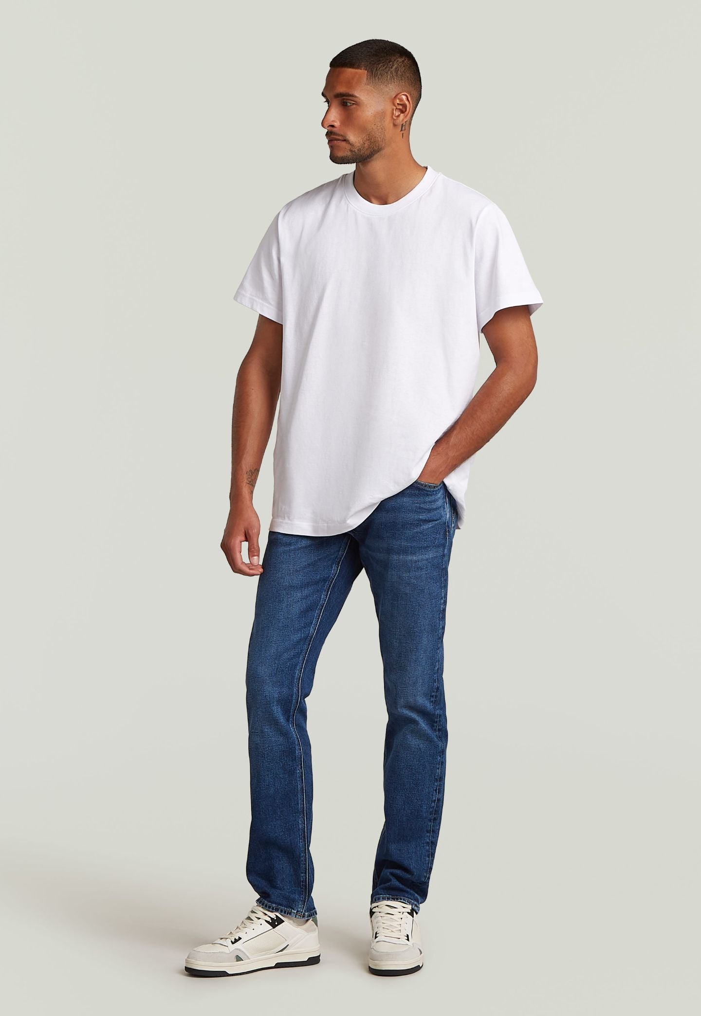 Light Gray ג'ינס ארוך לגברים Mosa - Straight Fit G STAR