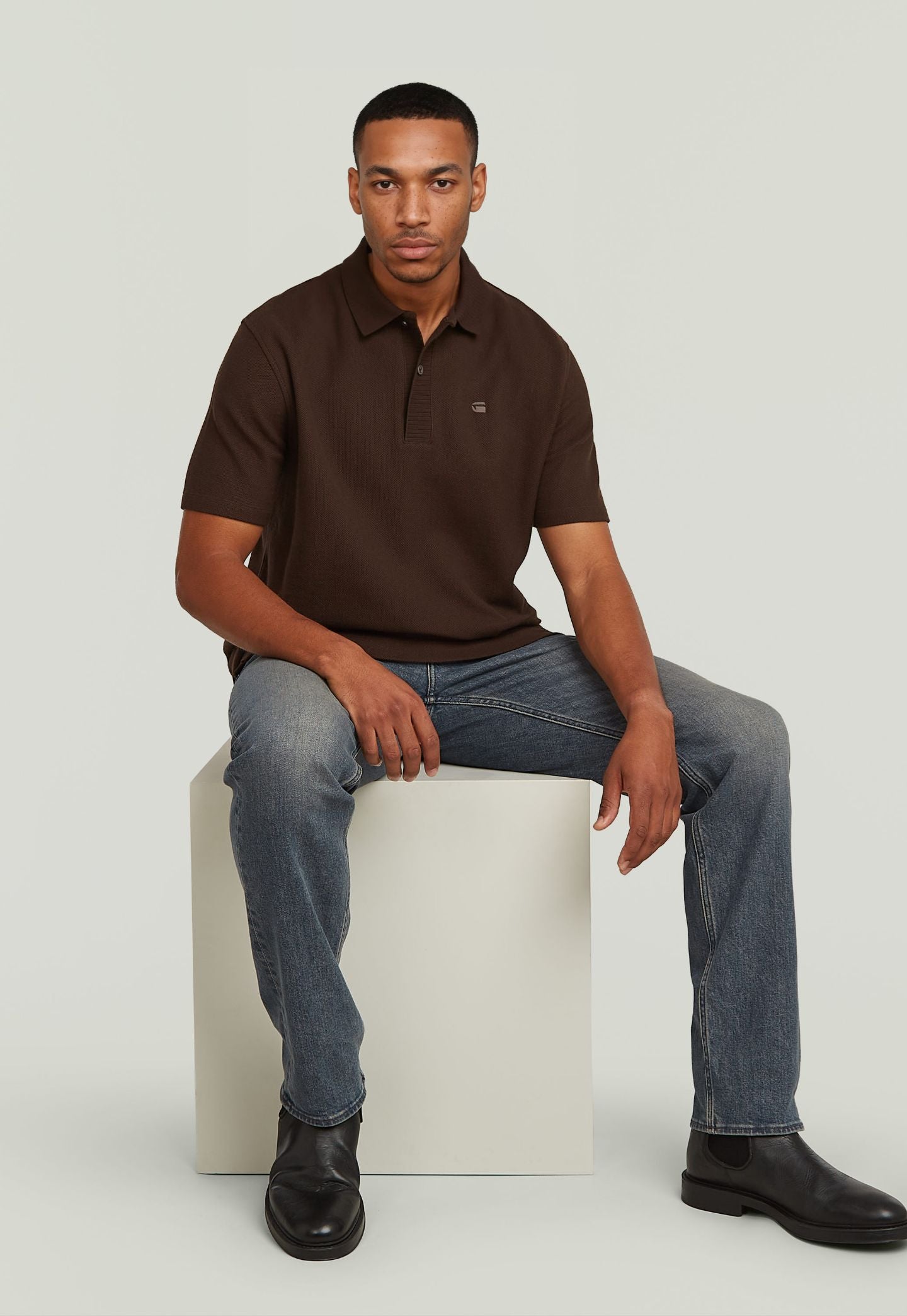 Light Gray ג'ינס ארוך לגברים Mosa - Straight Fit G STAR