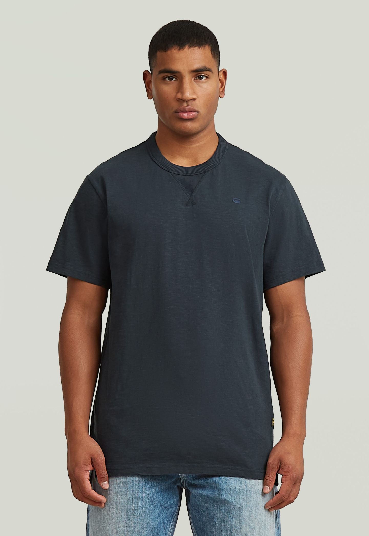 Light Gray טי שירט קצרה לגברים Nifous G STAR