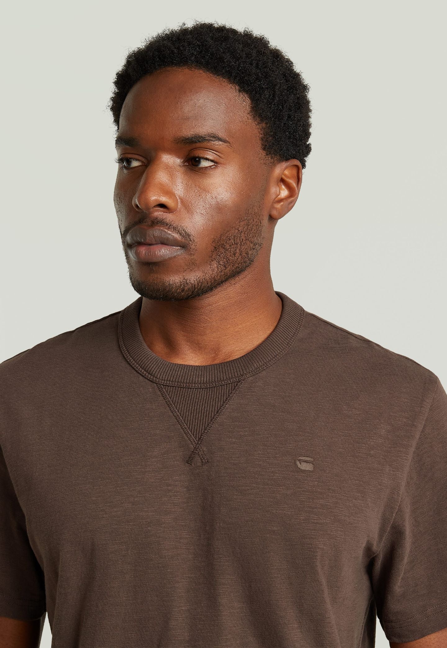 Light Gray טי שירט קצרה לגברים Nifous G STAR