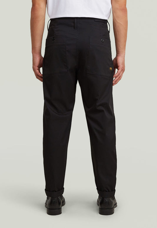 Black מכנסיים ארוכים לגברים Pleated Chino G STAR
