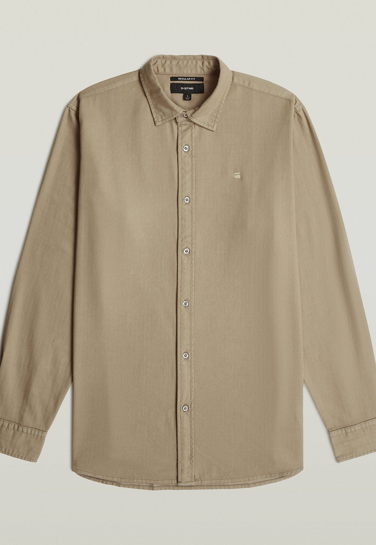 Rosy Brown חולצה מכופתרת ארוכה לגברים Clean Regular Shirt G STAR