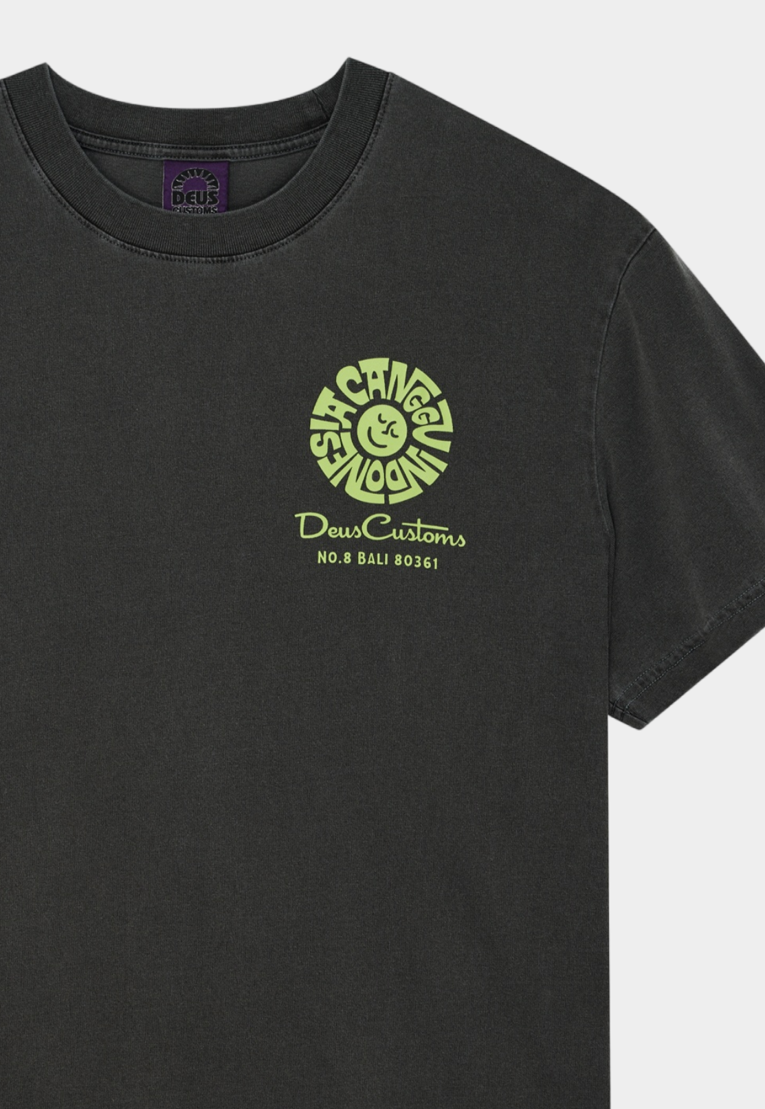 Dark Slate Gray חולצת טי שירט קצרה לגברים Canggu Address Tee Anthracite DEUS EX MACHINA