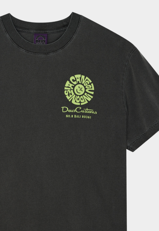 Dark Slate Gray חולצת טי שירט קצרה לגברים Canggu Address Tee Anthracite DEUS EX MACHINA