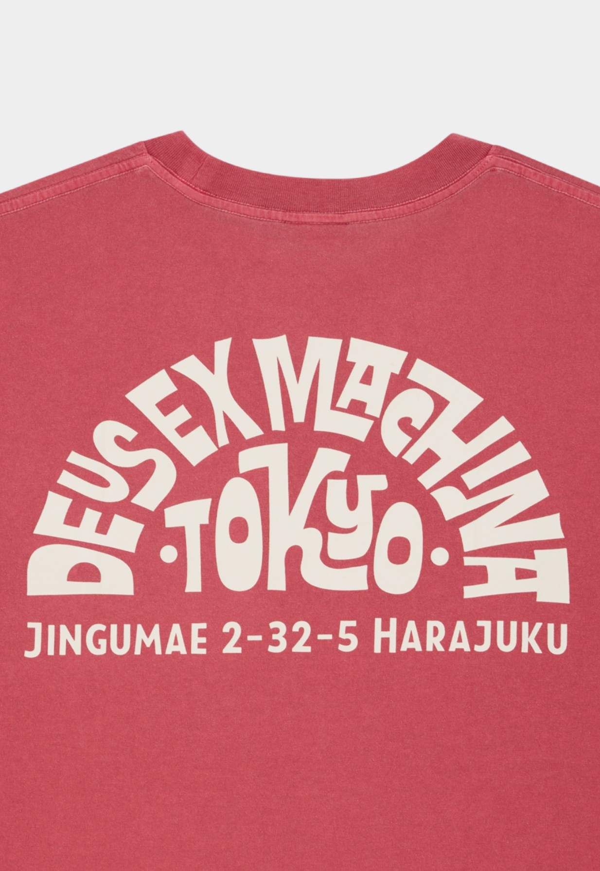 Maroon חולצת טי שירט קצרה לגברים Tokyo Address Tee Melon Red DEUS EX MACHINA