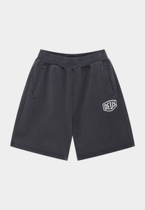 Dark Slate Gray מכנסי שורטס פוטר לגברים Shield Garment Dyed Track Short Black DEUS EX MACHINA