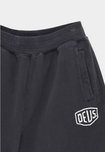 Dark Slate Gray מכנסי שורטס פוטר לגברים Shield Garment Dyed Track Short Black DEUS EX MACHINA