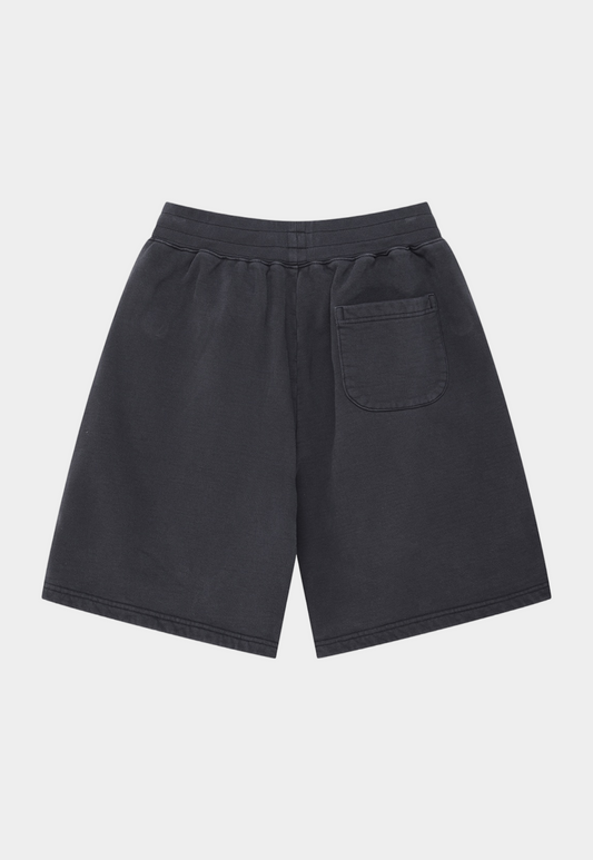 Dark Slate Gray מכנסי שורטס פוטר לגברים Shield Garment Dyed Track Short Black DEUS EX MACHINA