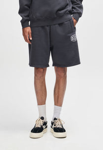 Lavender מכנסי שורטס פוטר לגברים Shield Garment Dyed Track Short Black DEUS EX MACHINA
