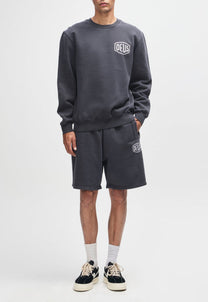 Lavender מכנסי שורטס פוטר לגברים Shield Garment Dyed Track Short Black DEUS EX MACHINA