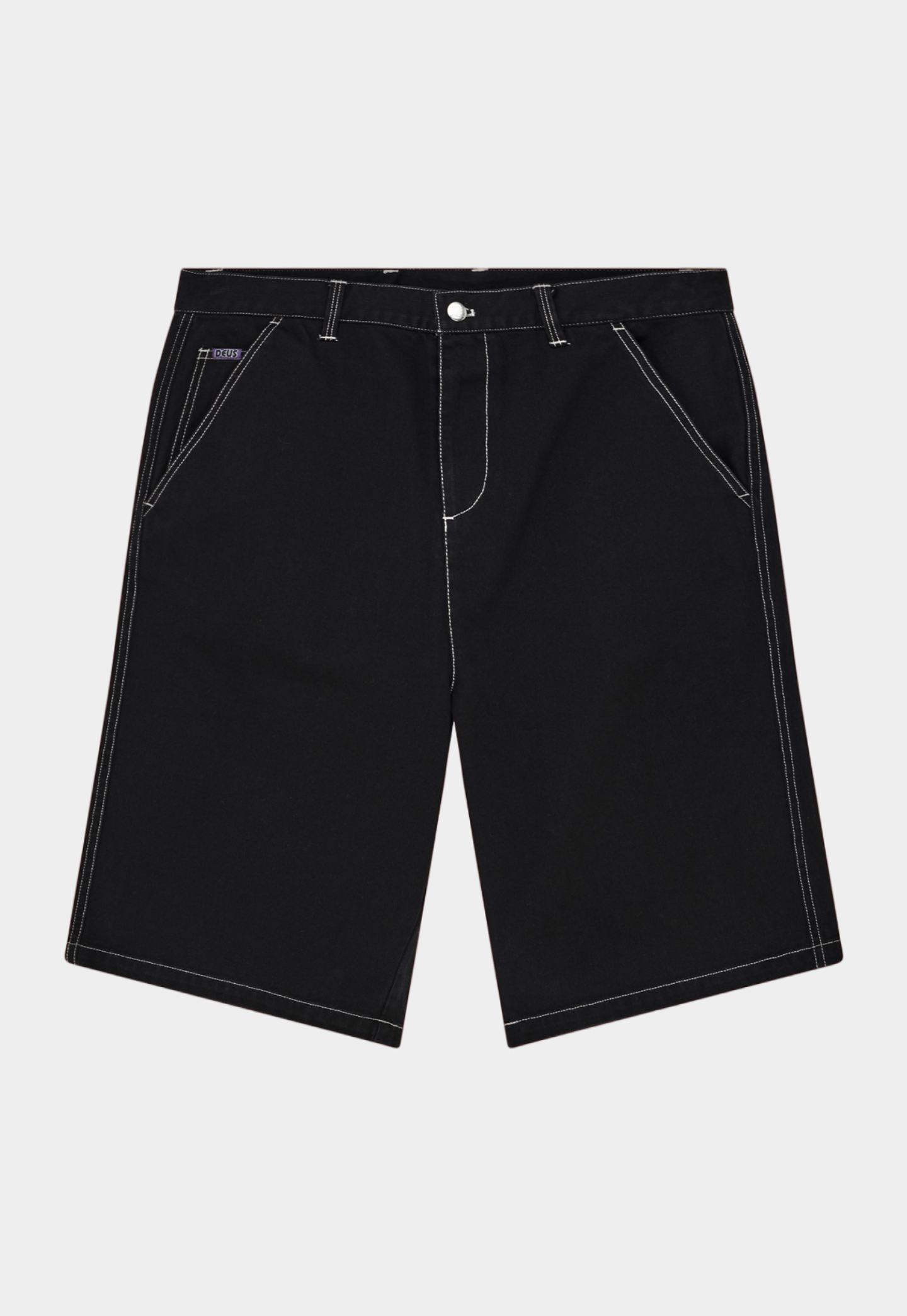 Black מכנסי שורטס אריג לגברים Stringer Walk Short Anthracite DEUS EX MACHINA