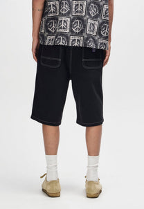Black מכנסי שורטס אריג לגברים Stringer Walk Short Anthracite DEUS EX MACHINA