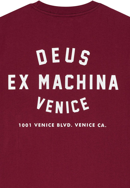 Dark Red טי שירט קצרה לגברים Venice Skull DEUS EX MACHINA