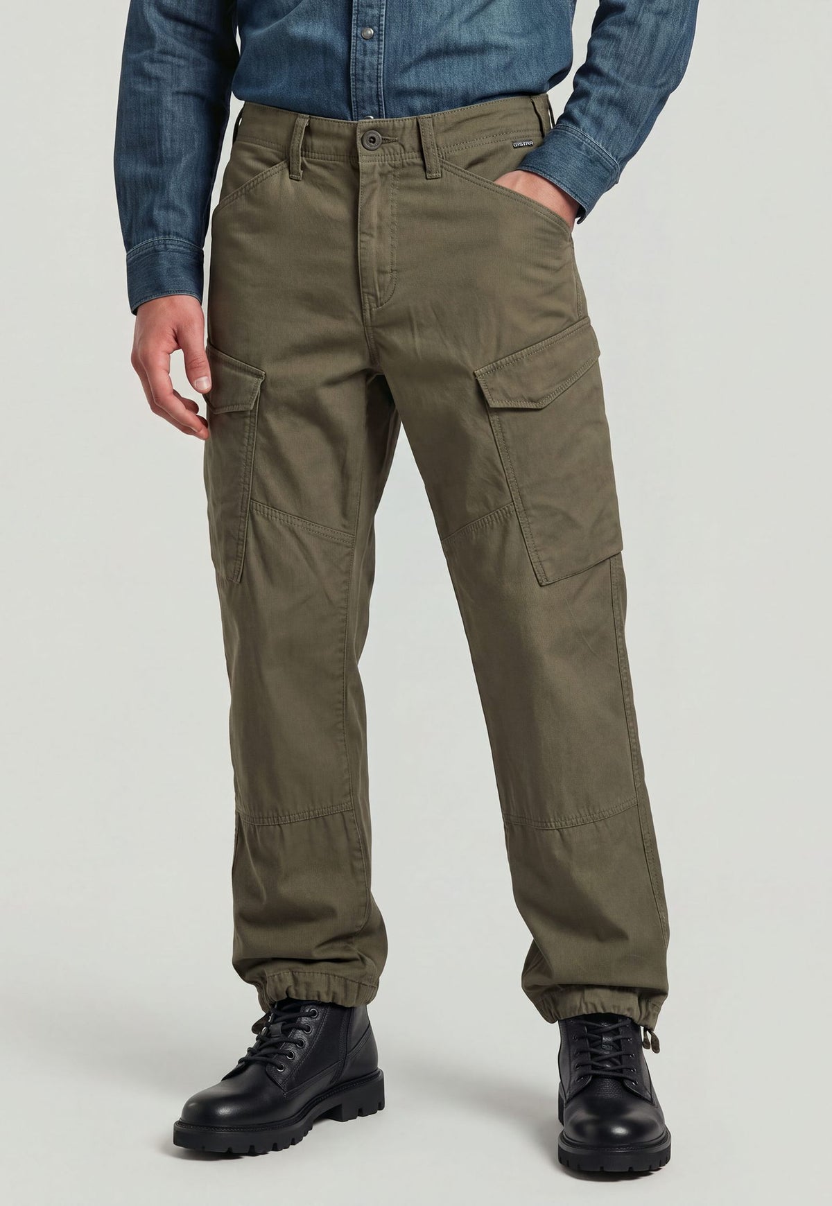 Light Gray מכנסיים ארוכים לגברים Gage Regular Cargo G STAR