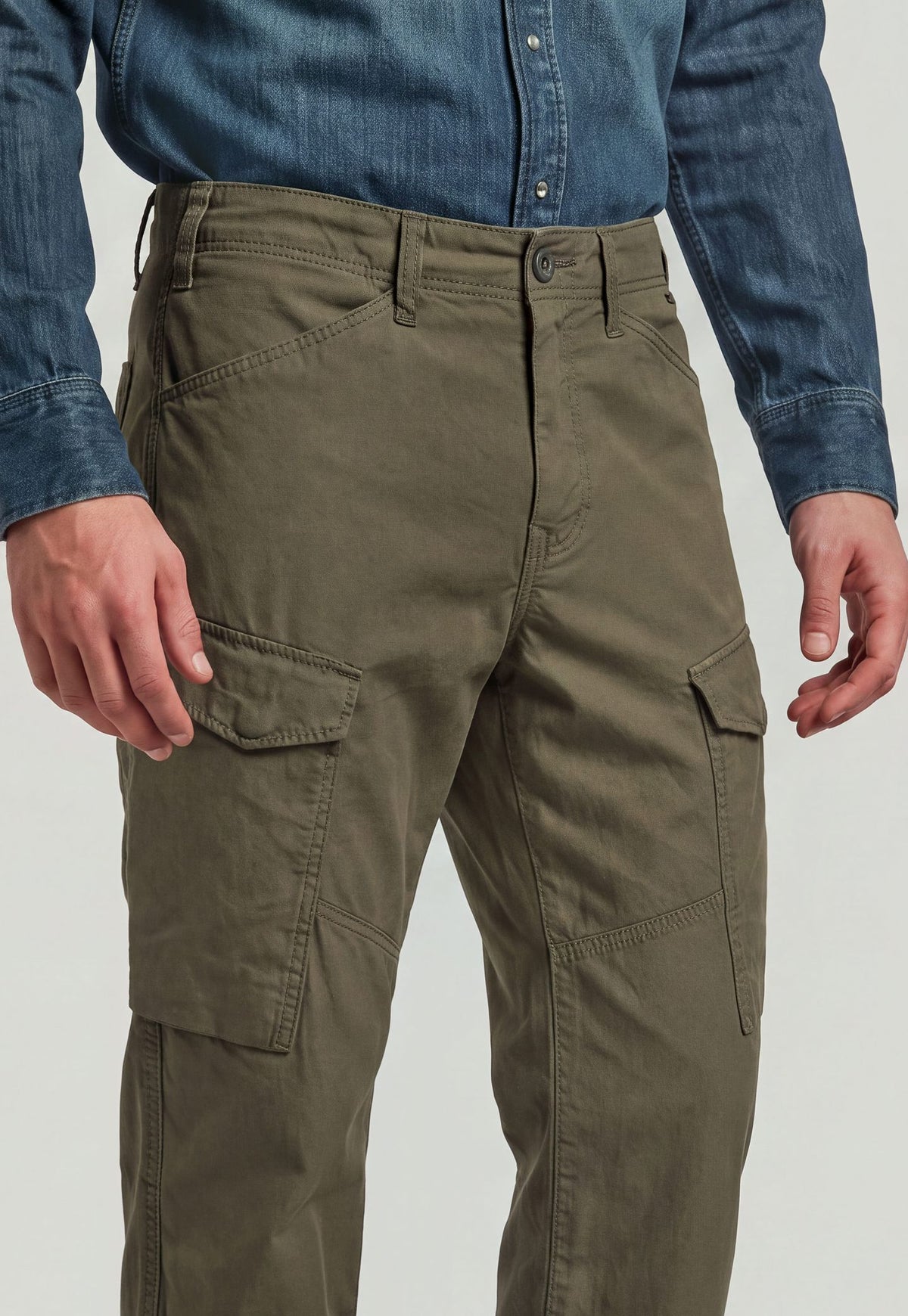 Light Gray מכנסיים ארוכים לגברים Gage Regular Cargo G STAR
