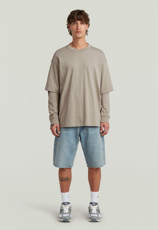 Light Gray ג'ינס קצר לגברים Deeggie - Regular Fit G STAR
