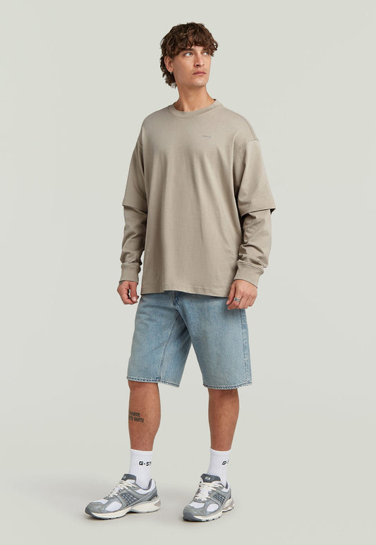 Light Gray ג'ינס קצר לגברים Deeggie - Regular Fit G STAR