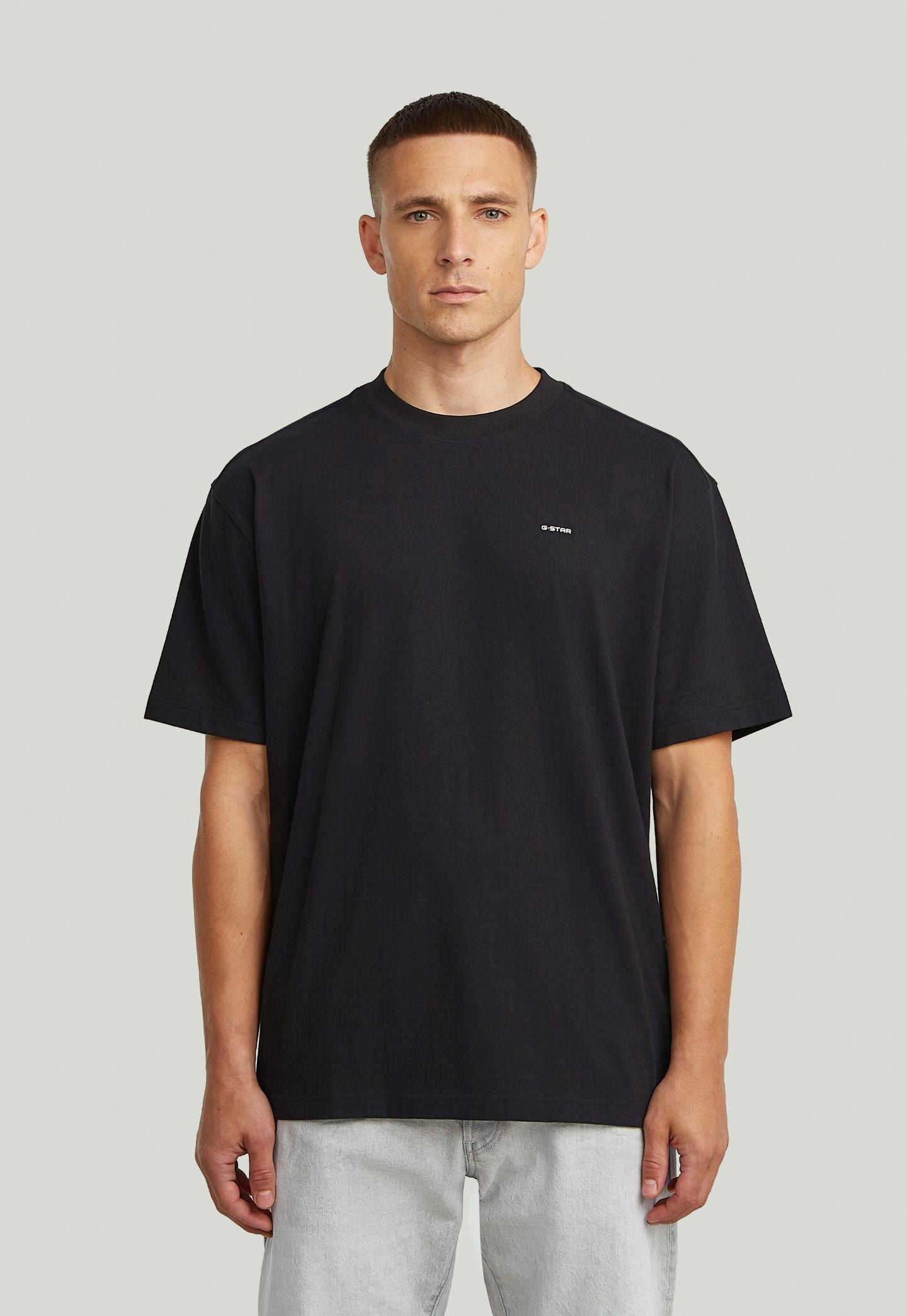 Light Gray טי שירט קצרה לגברים Relaxed Base G STAR