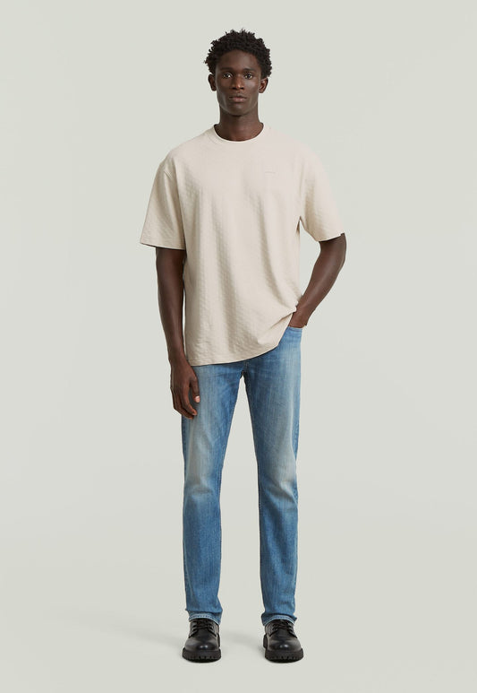 Light Gray טי שירט קצרה לגברים Structured Relaxed Base G STAR