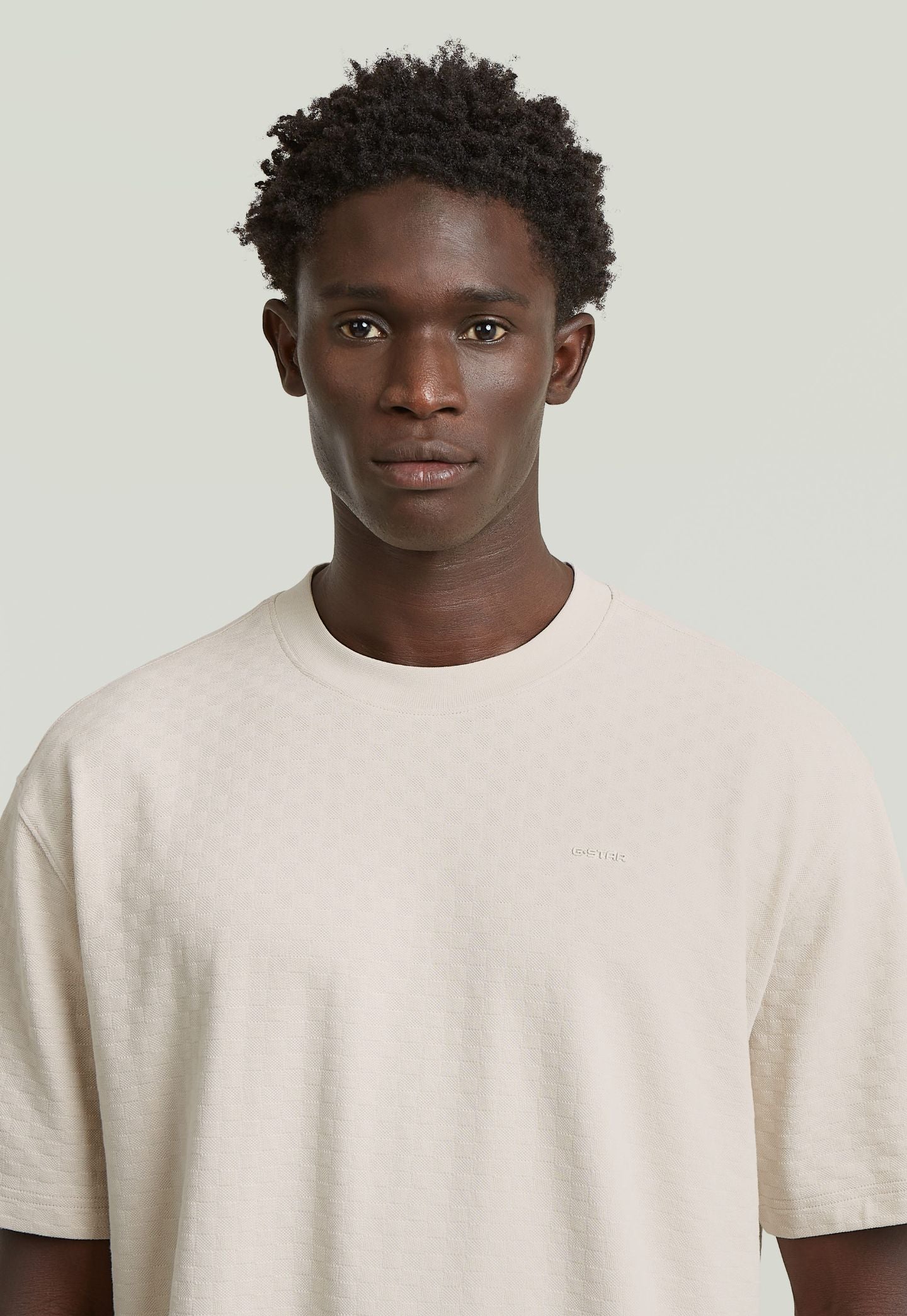 Light Gray טי שירט קצרה לגברים Structured Relaxed Base G STAR