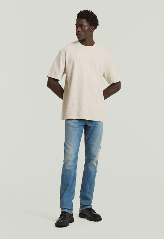 Light Gray טי שירט קצרה לגברים Structured Relaxed Base G STAR